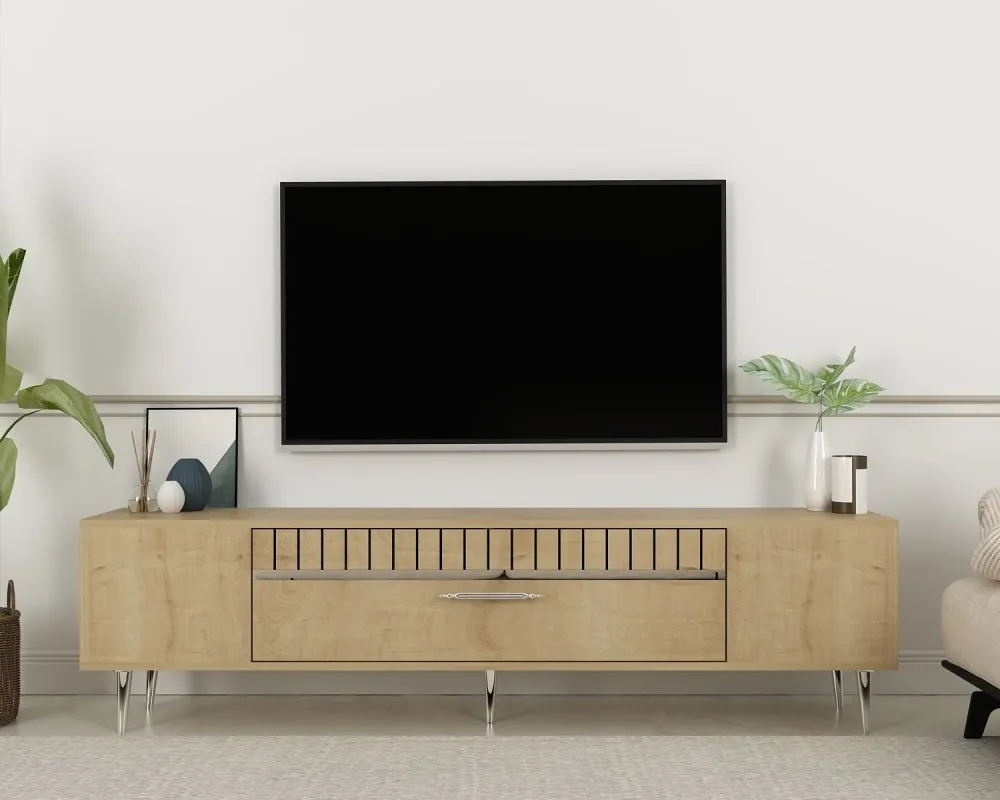 TV polica Dekolp1 Sapphire Oak Silver
