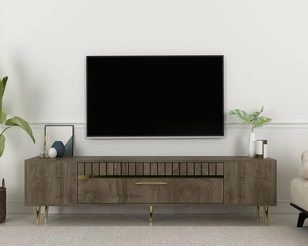 TV polica Dekolp1 Walnut Gold