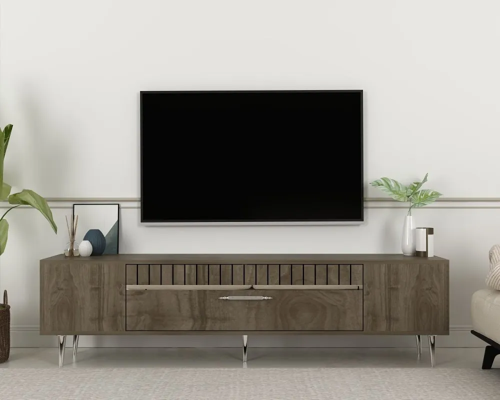 TV polica Dekolp1 Walnut Silver