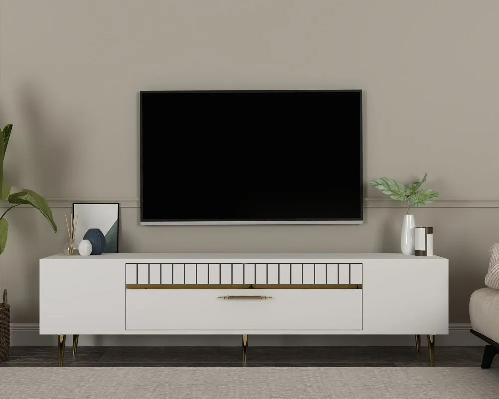 TV polica Dekolp1 White Gold