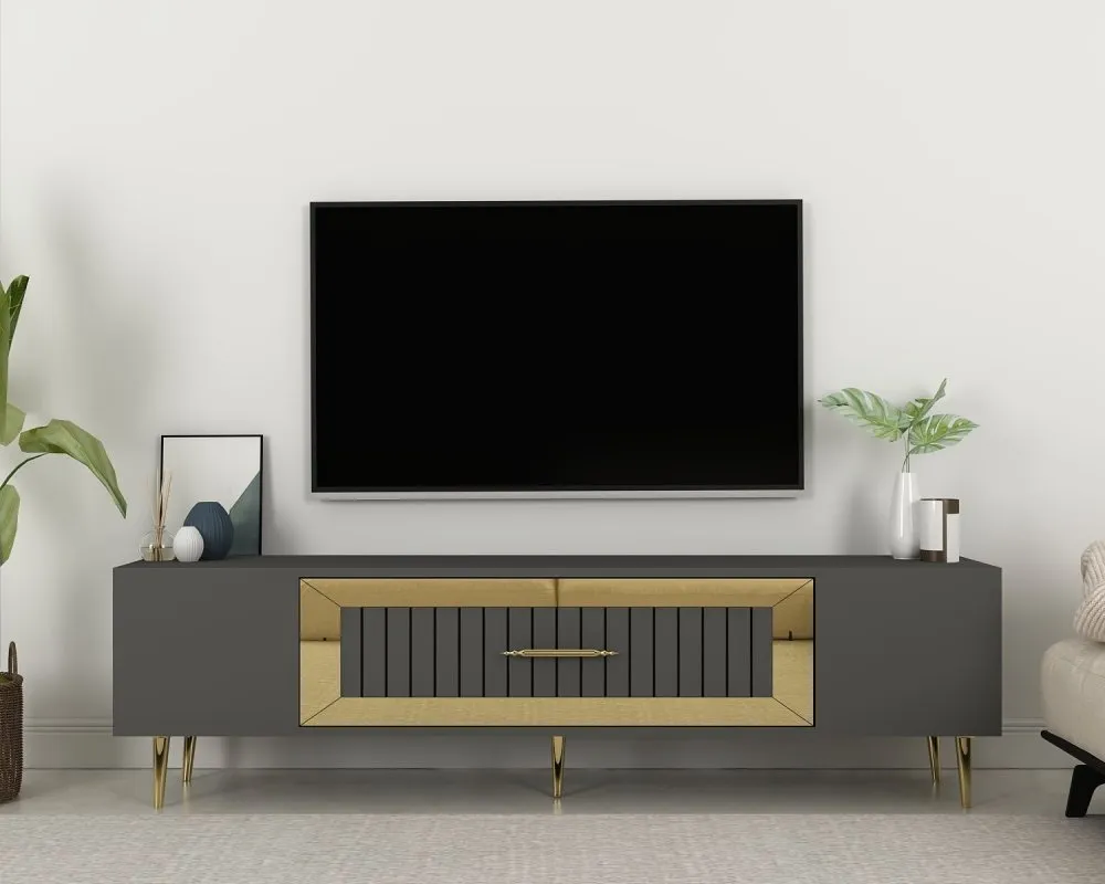 TV polica Dekolp3 Anthracite Gold