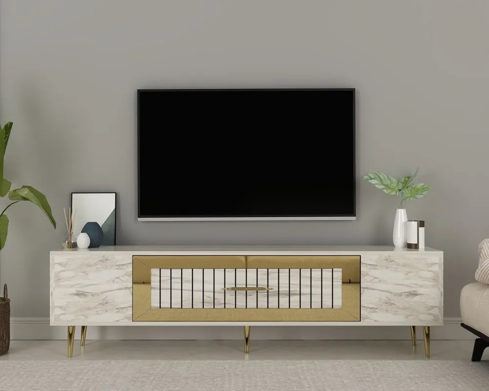TV polica Dekolp3 Ephesus Marble Gold
