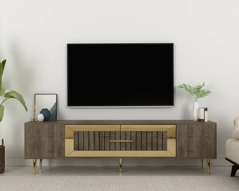 TV polica Dekolp3 Walnut Gold