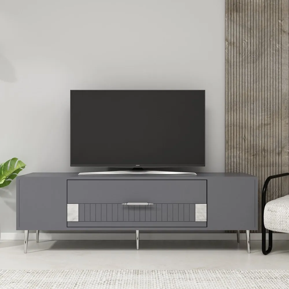 TV polica Dekolp4 Anthracite Silver