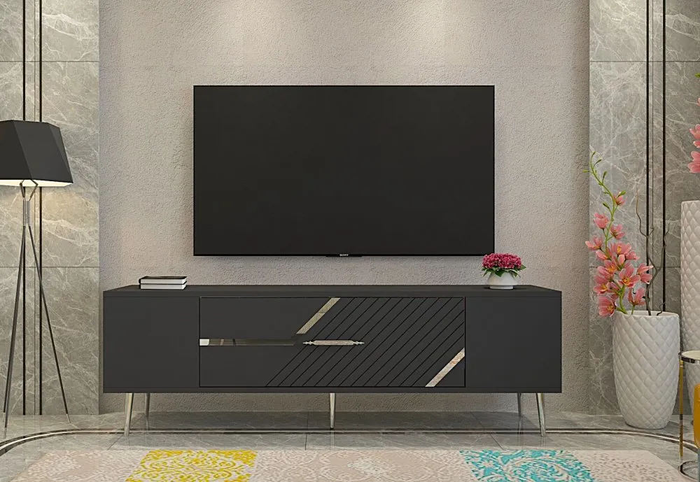 TV polica Dekolp5 Anthracite Silver