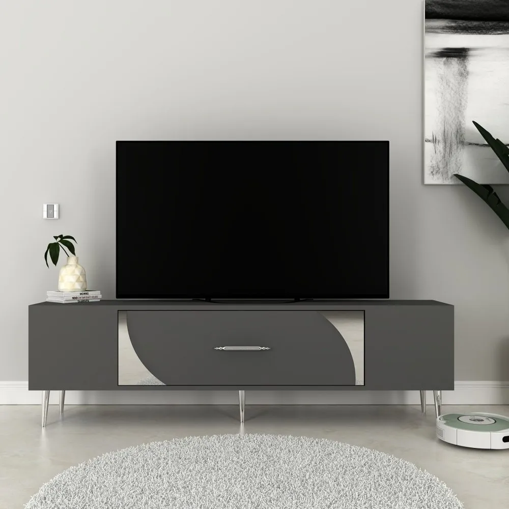 TV polica Dekop2 Anthracite Silver
