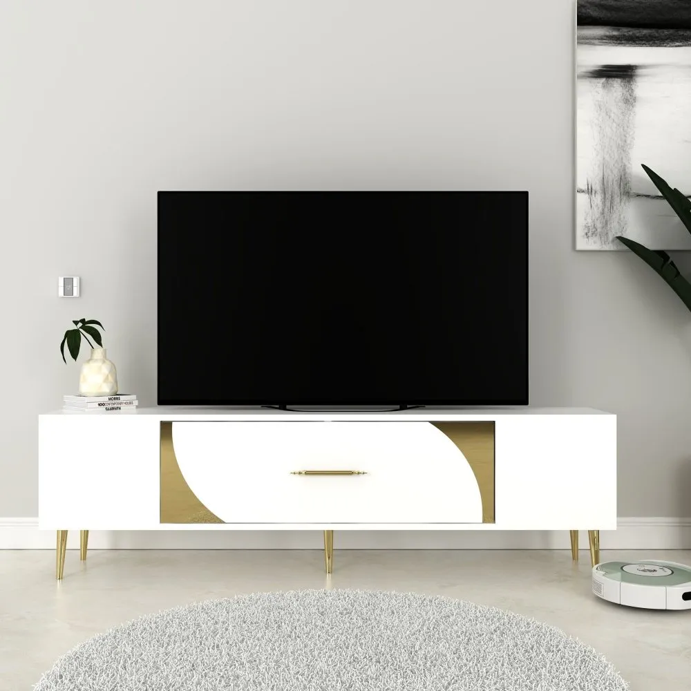 TV polica Dekop2 White Gold