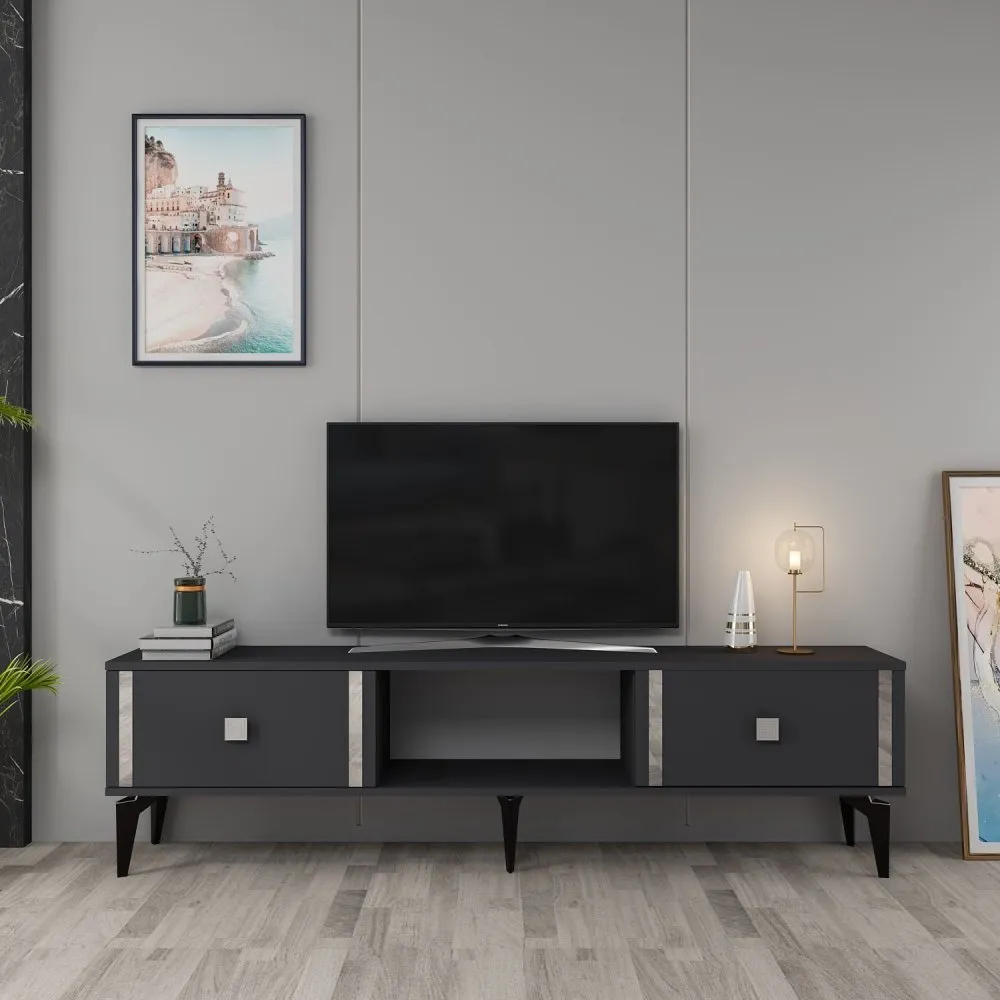 TV polica Doruk Anthracite Silver