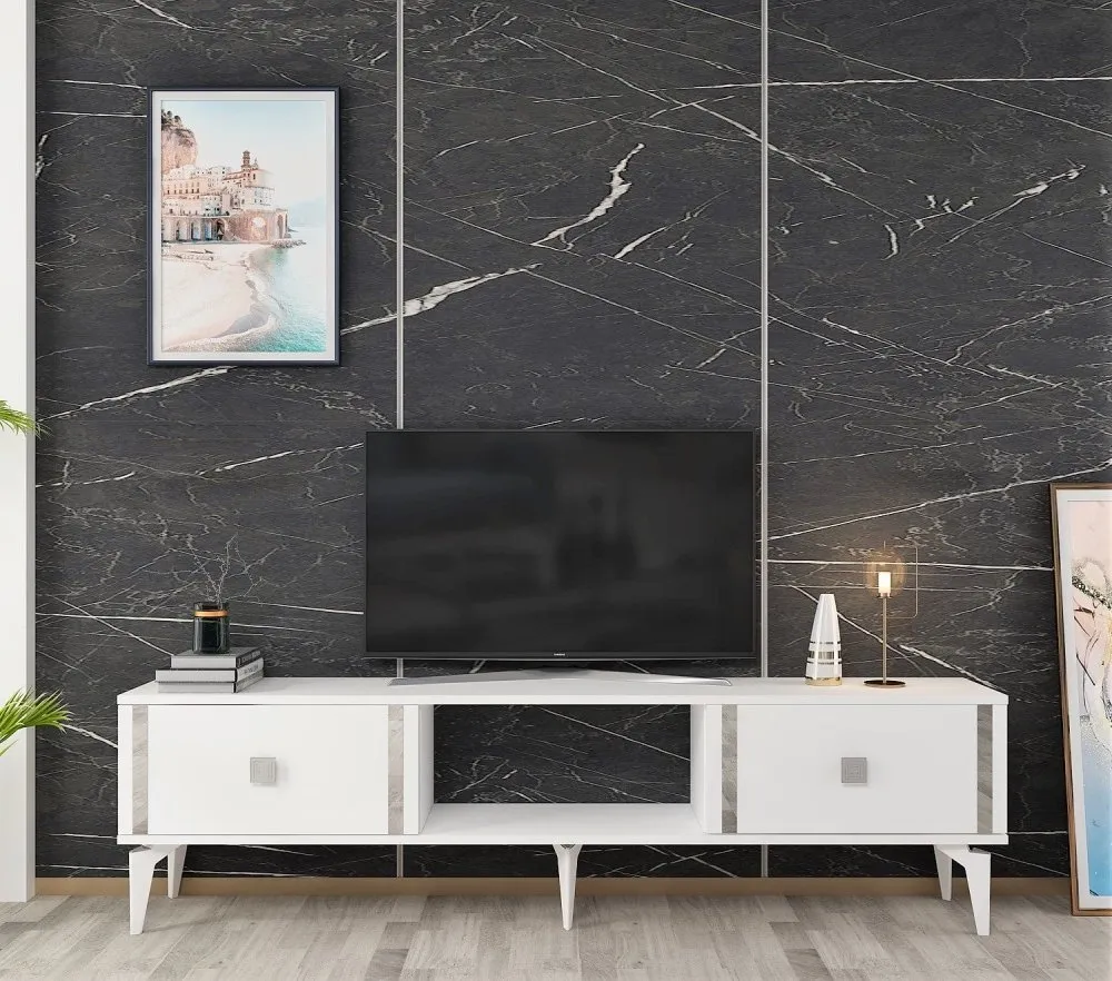 TV polica Doruk White Silver