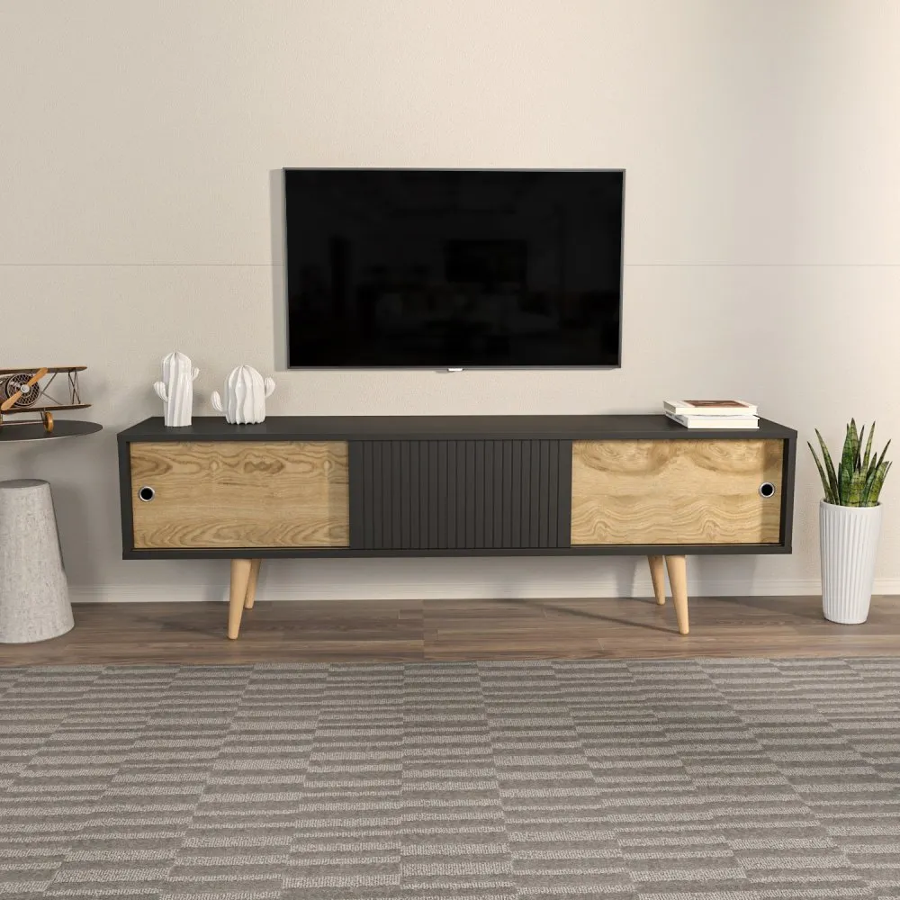 TV polica Ecrin Anthracite Oak