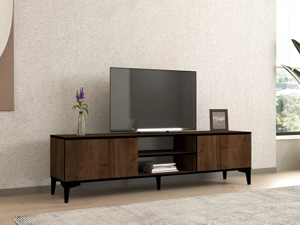 TV polica Erem Walnut Black