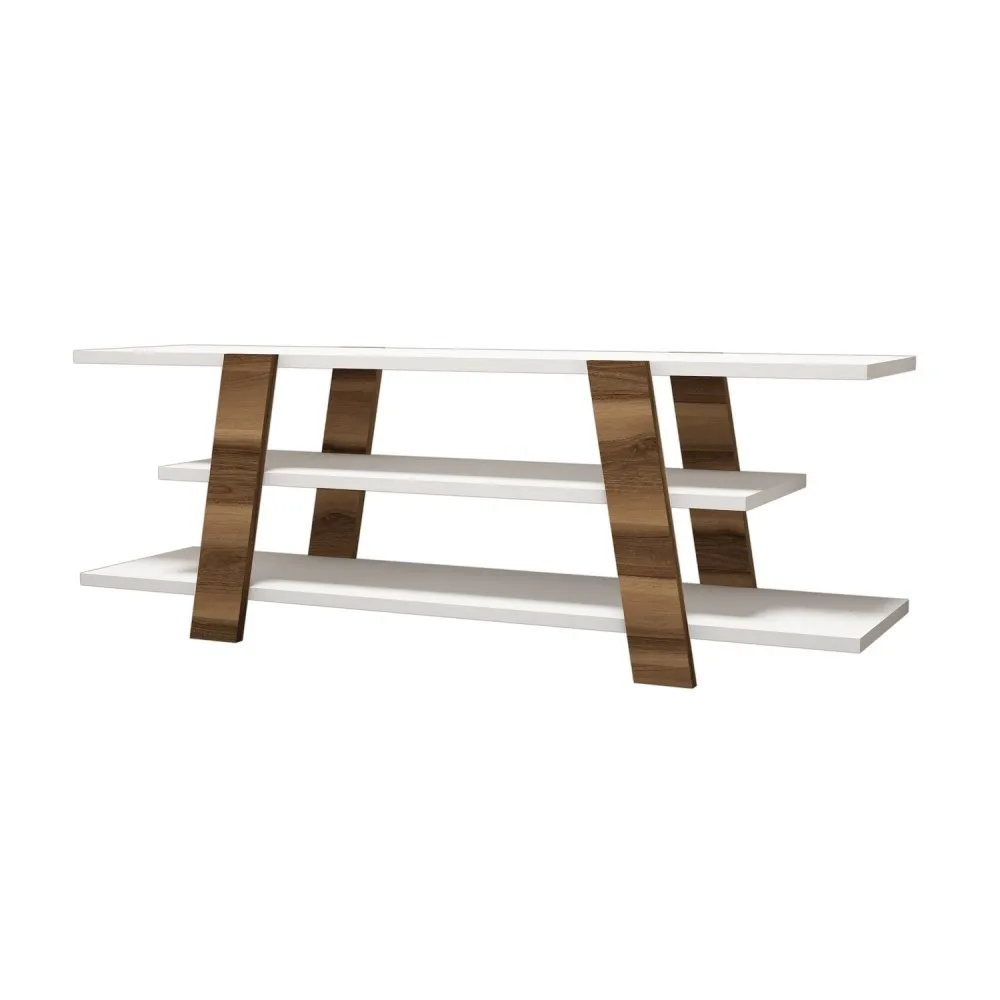 TV polica Flower Walnut White
