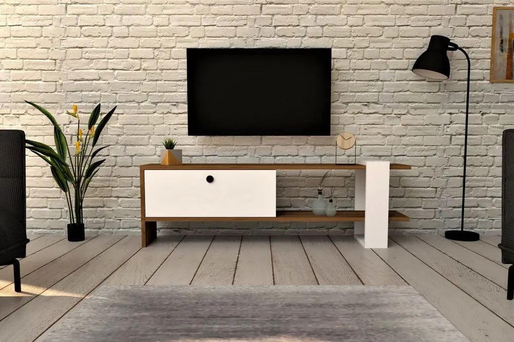 TV polica Gaye Walnut White (835PUQ3025)
