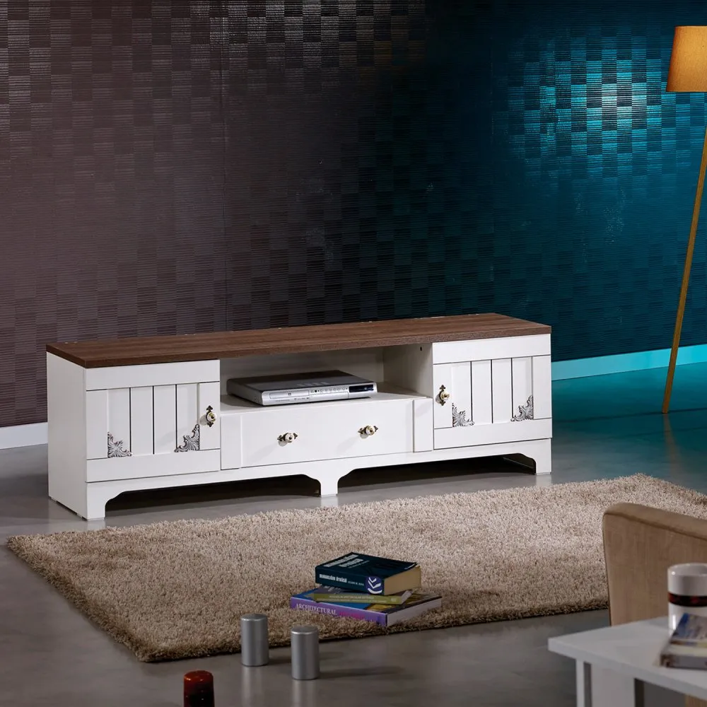 TV polica Gazel White Brown