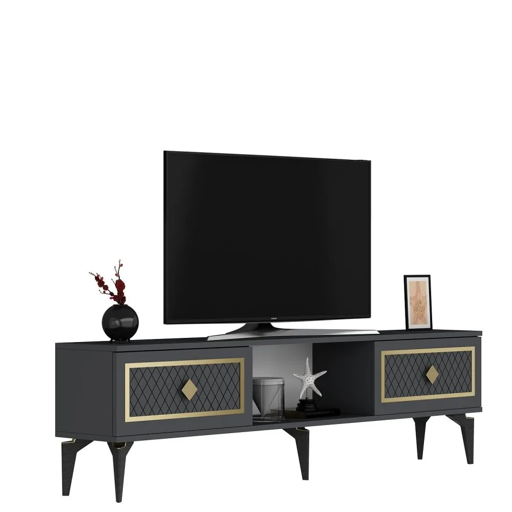 TV polica Herry Anthracite Gold
