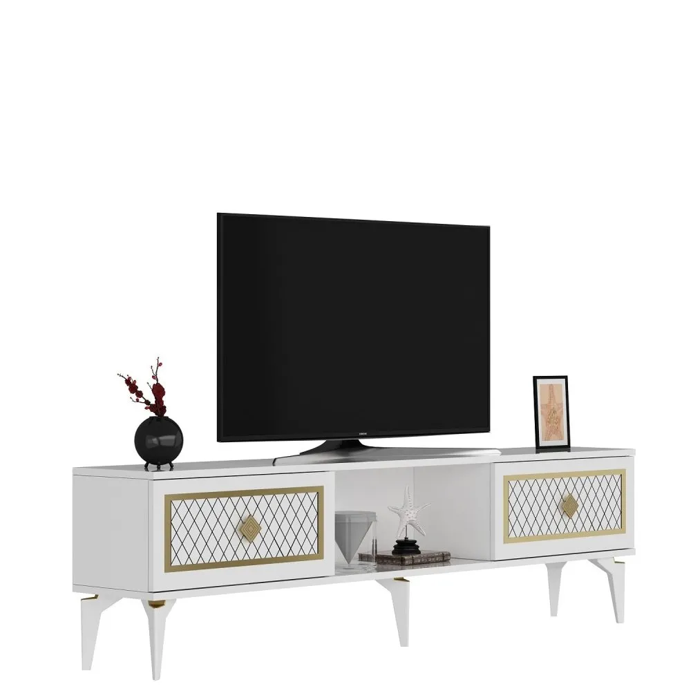 TV polica Herry White Gold