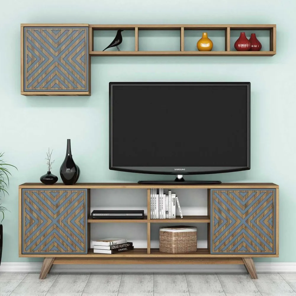 TV polica Inci Walnut Blue