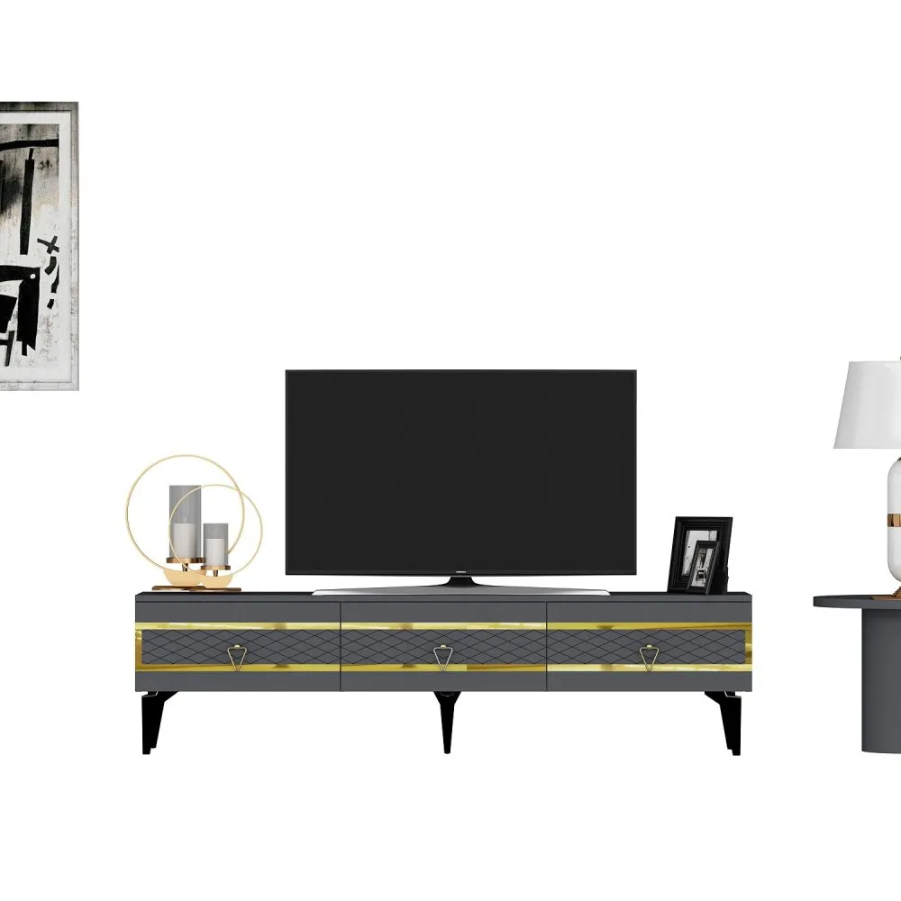 TV polica Ipek Anthracite Gold