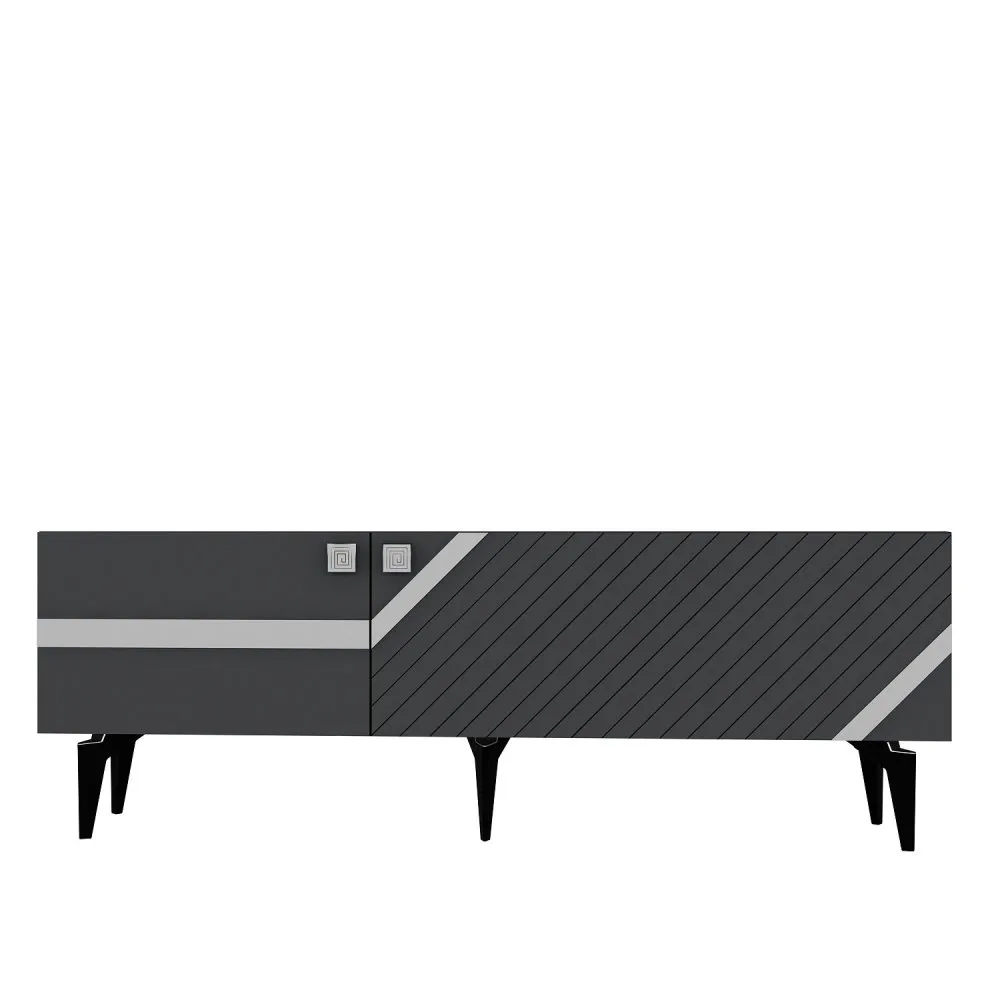 TV polica Iris Anthracite Silver
