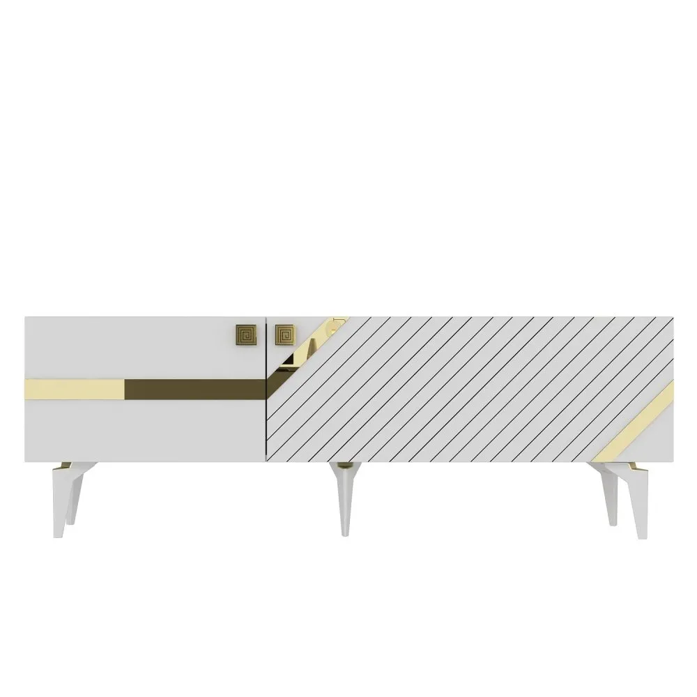 TV polica Iris White Gold