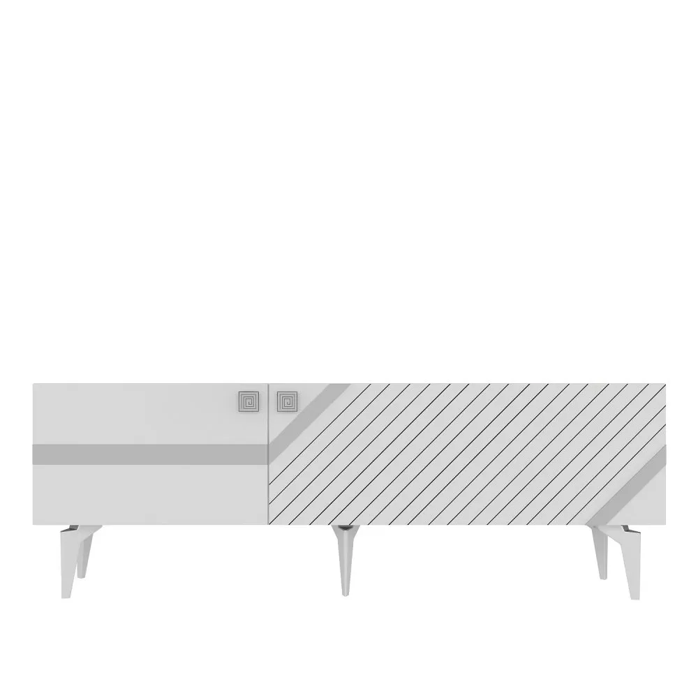 TV polica Iris White Silver