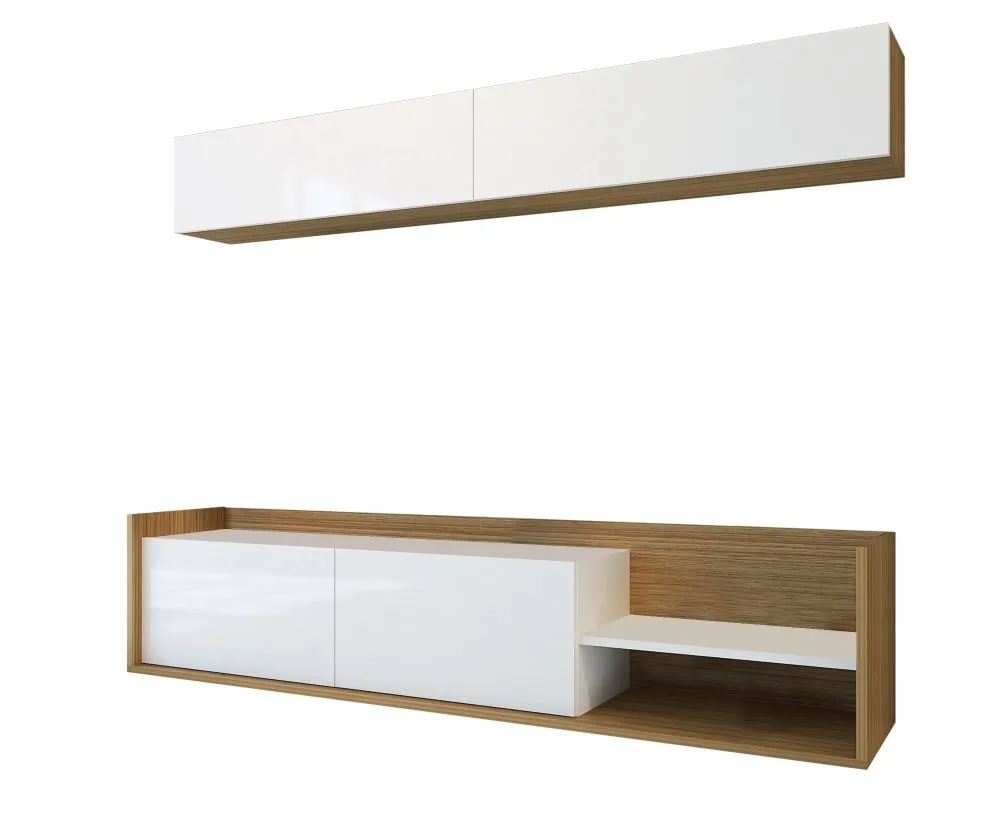 TV polica Kale Teak White