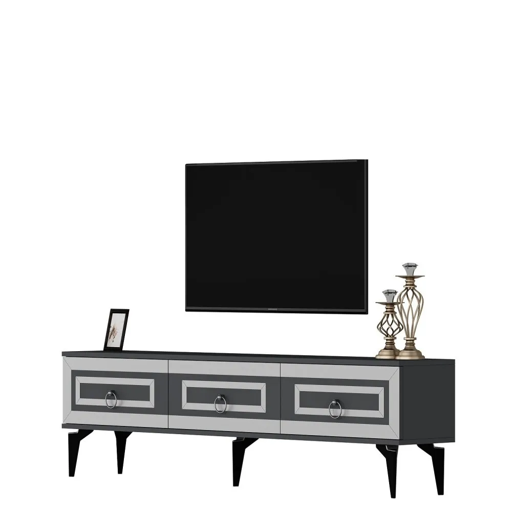 TV polica Karya Anthracite Silver