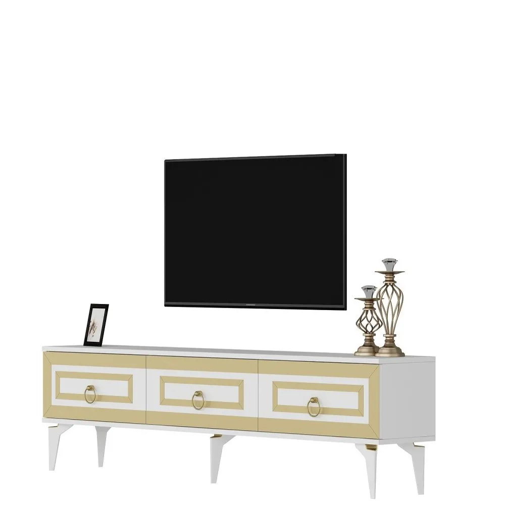 TV polica Karya White Gold