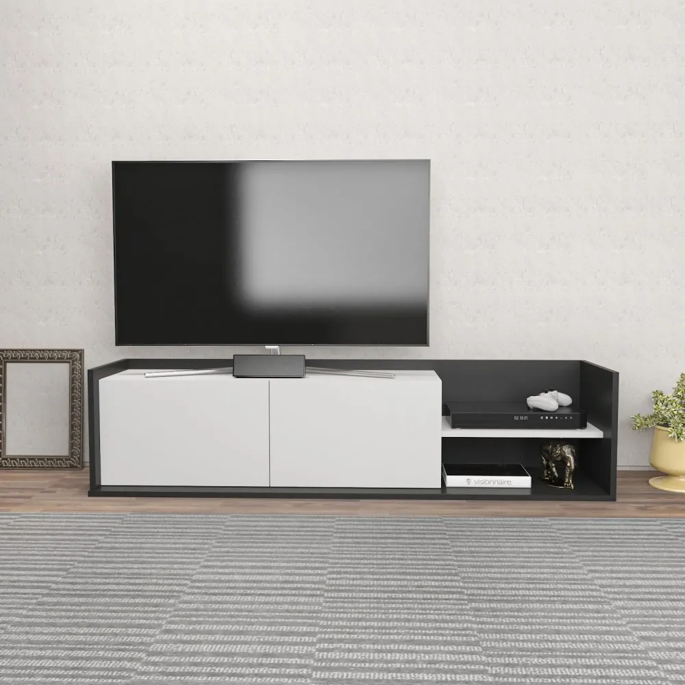 TV polica Krog Anthracite White