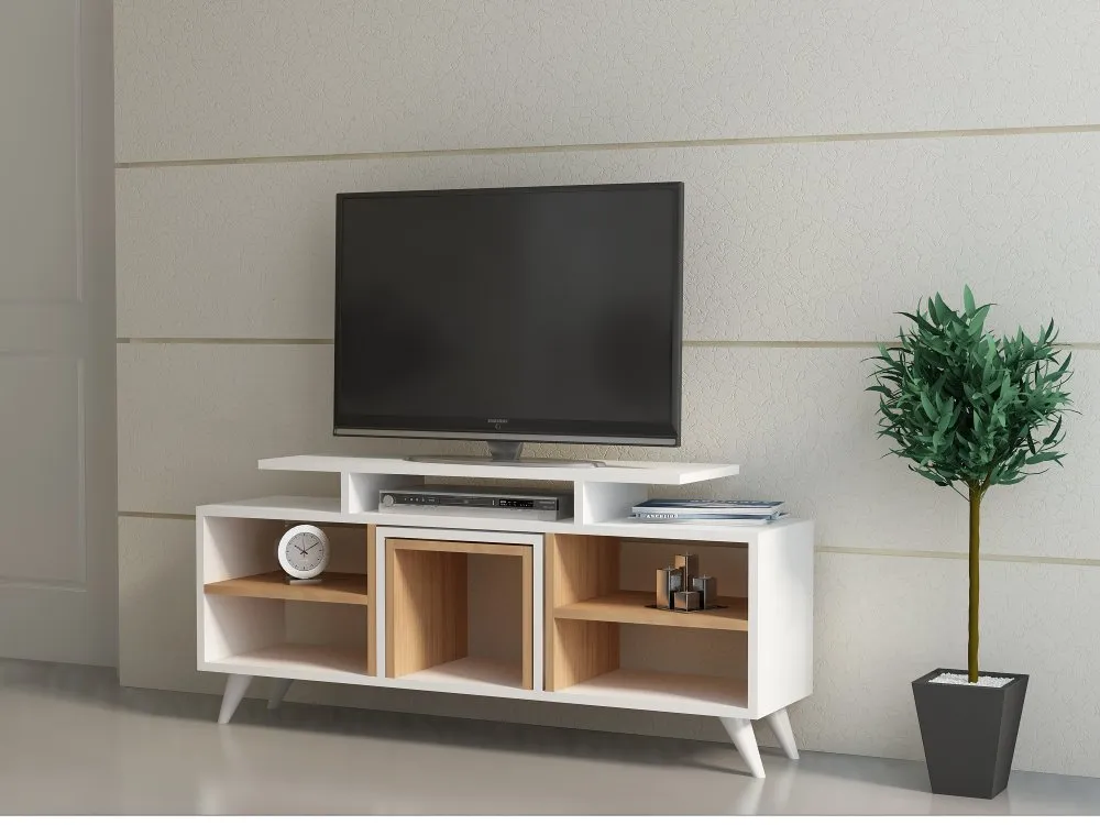 TV polica Kutay White Teak (788DEC3003)
