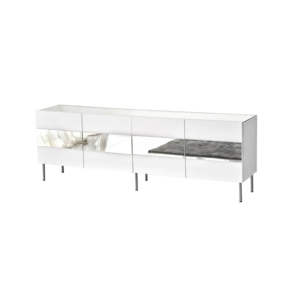 TV polica Leon White Silver