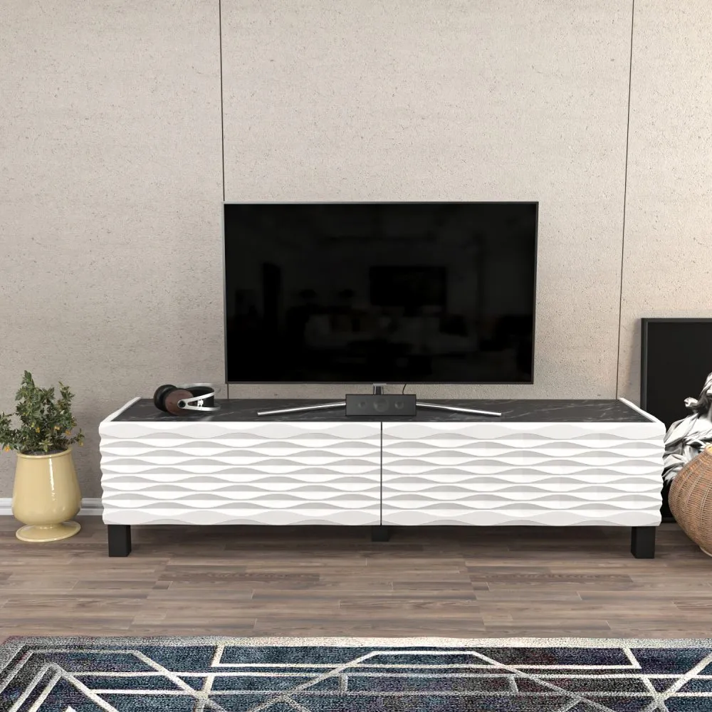 TV polica Lerze White Black