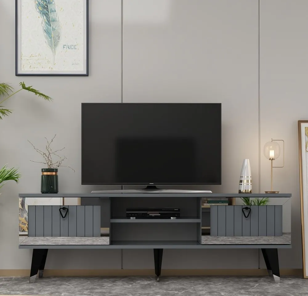 TV polica Lidya Anthracite Silver