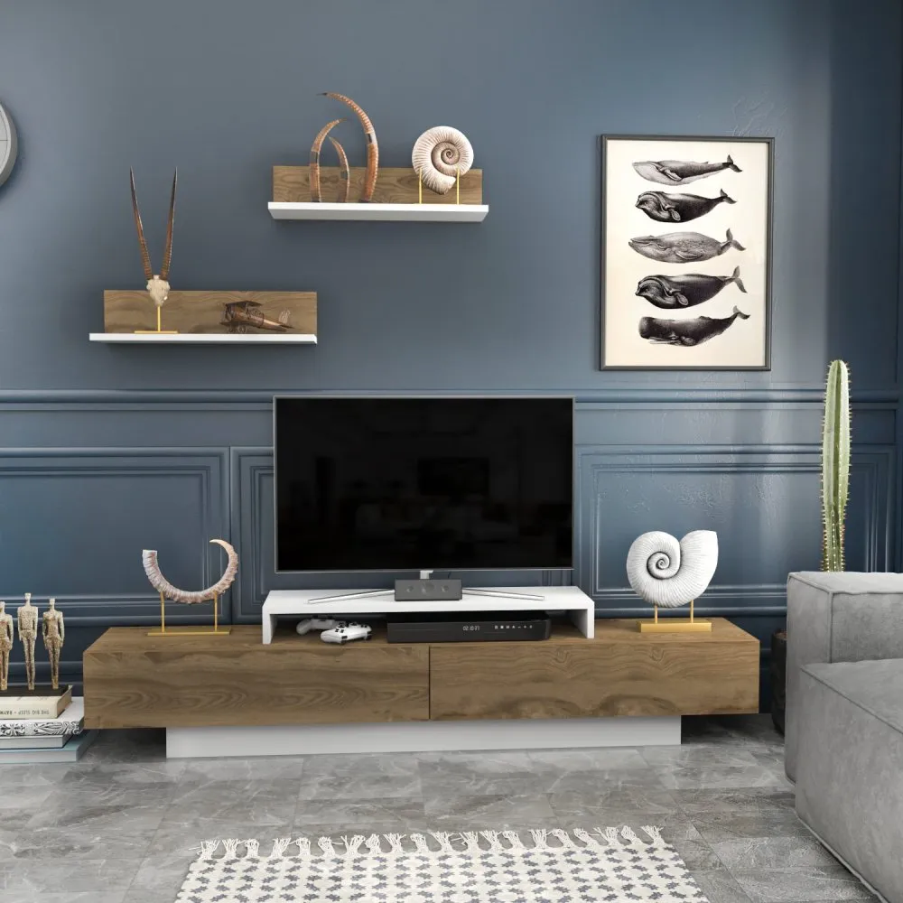 TV polica Lusi White Oud Oak