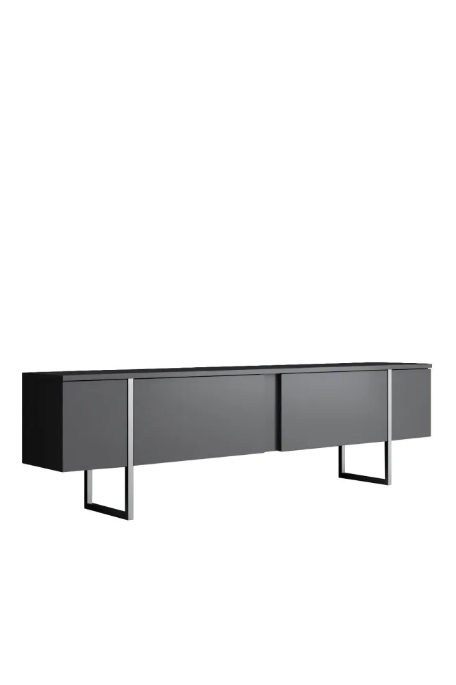 TV polica Luxe Anthracite Silver