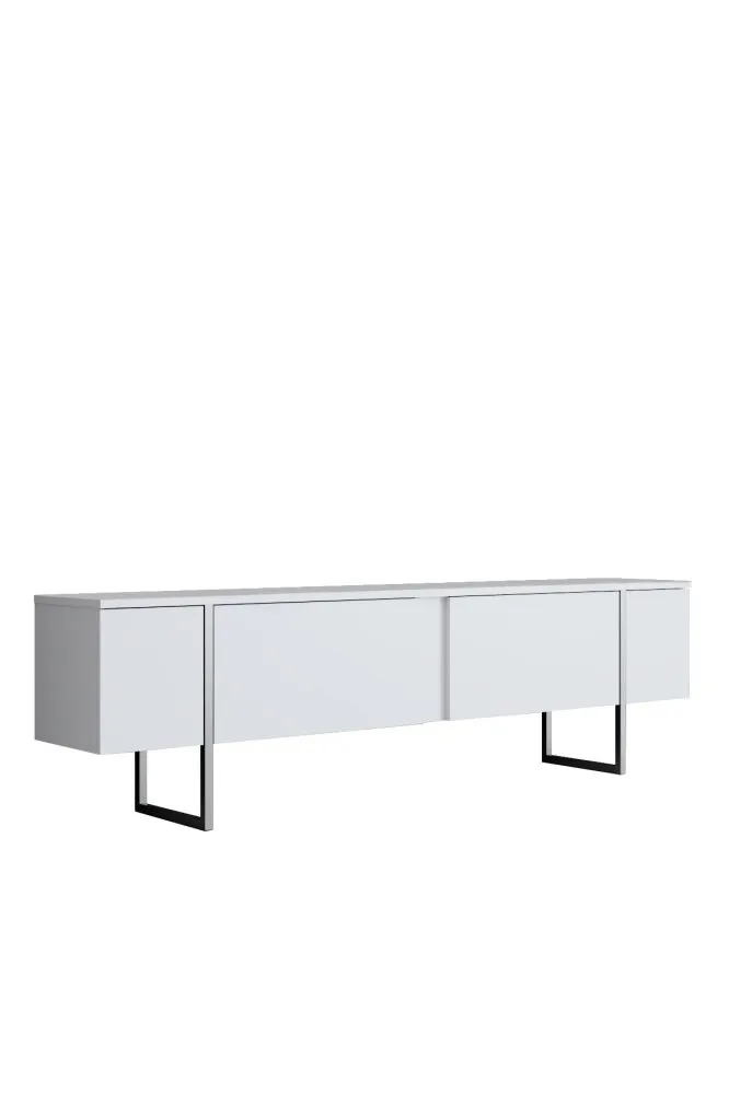 TV polica Luxe White Silver