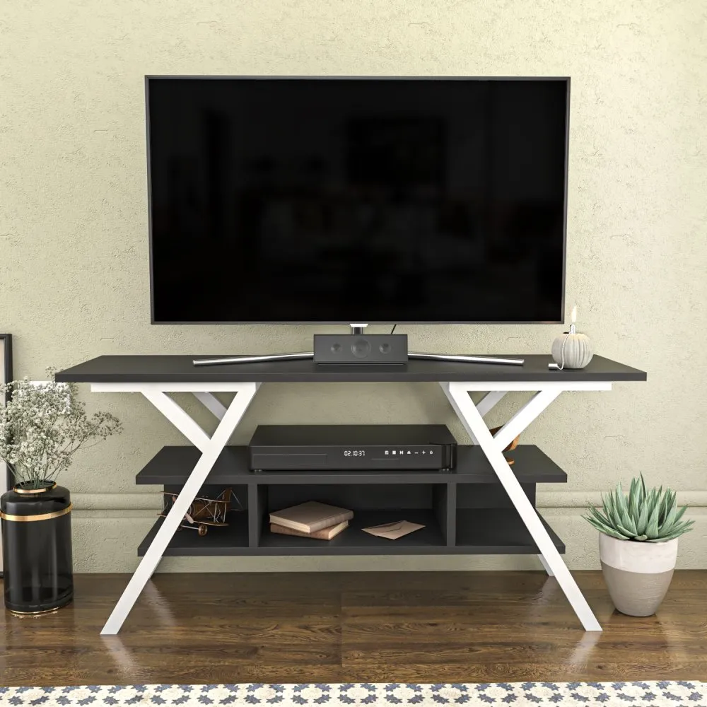 TV polica Minerva White Anthracite