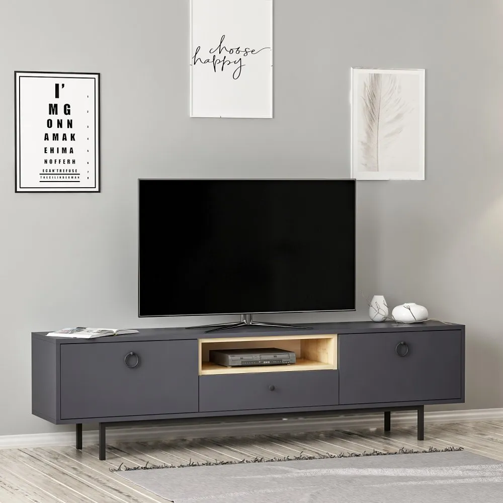 TV polica Naturel Anthracite