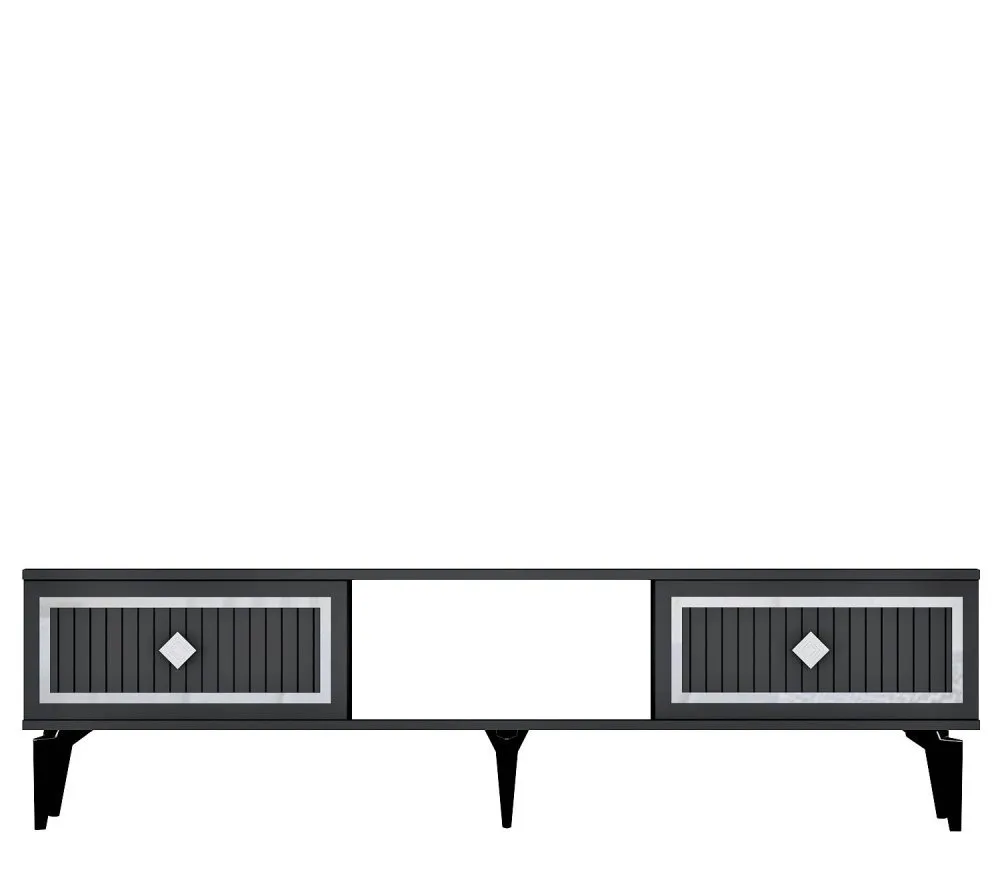 TV polica Nil Anthracite Silver