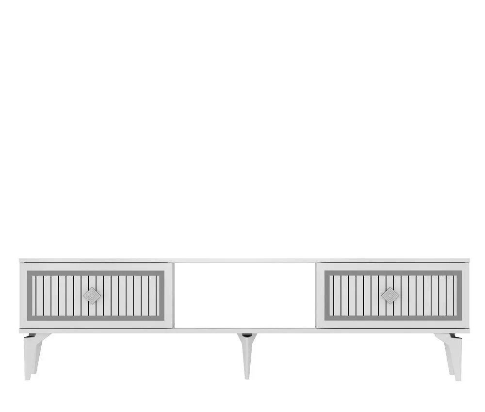 TV polica Nil White Silver