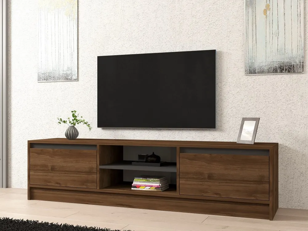 TV polica Olca Walnut Anthracite