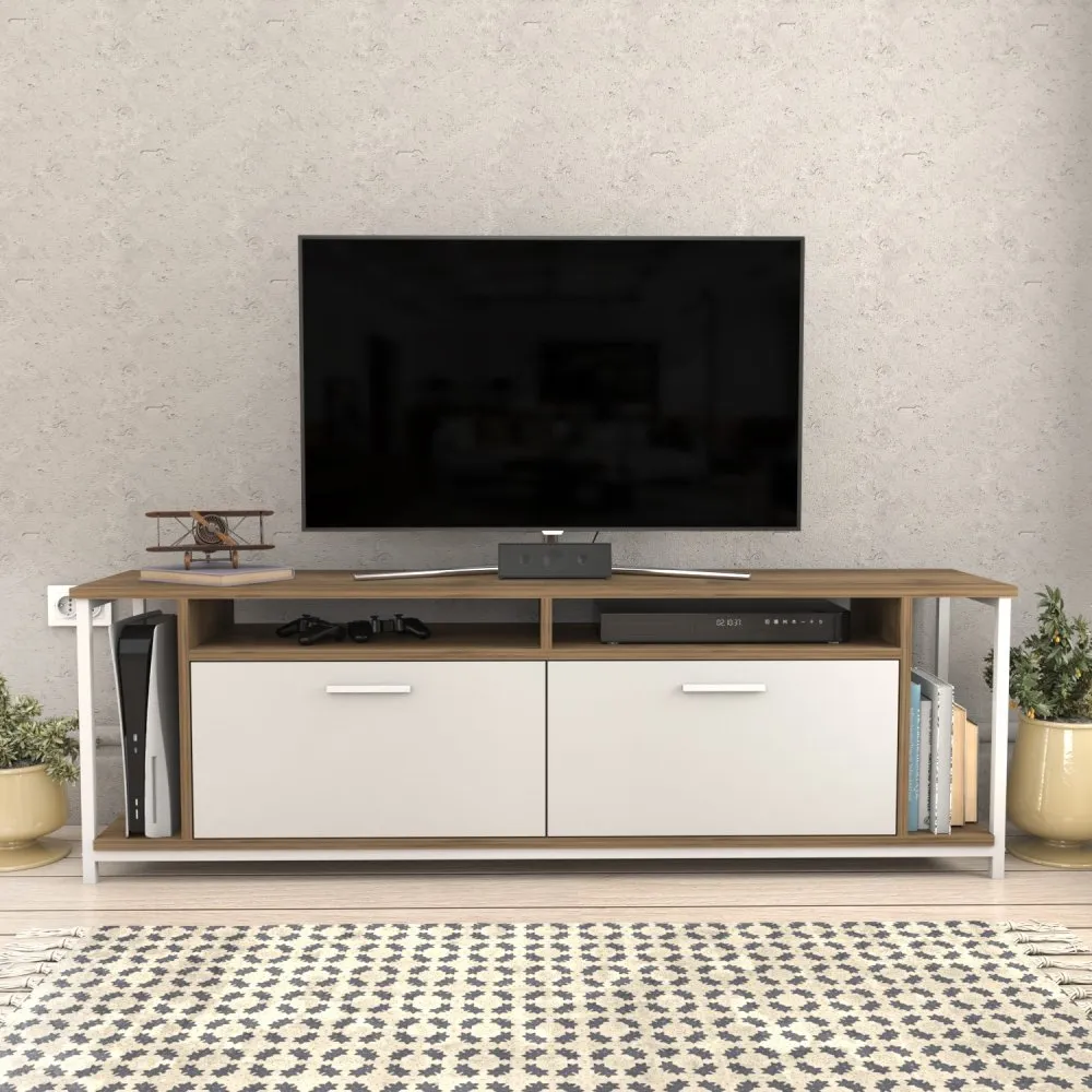 TV polica Omar White Walnut