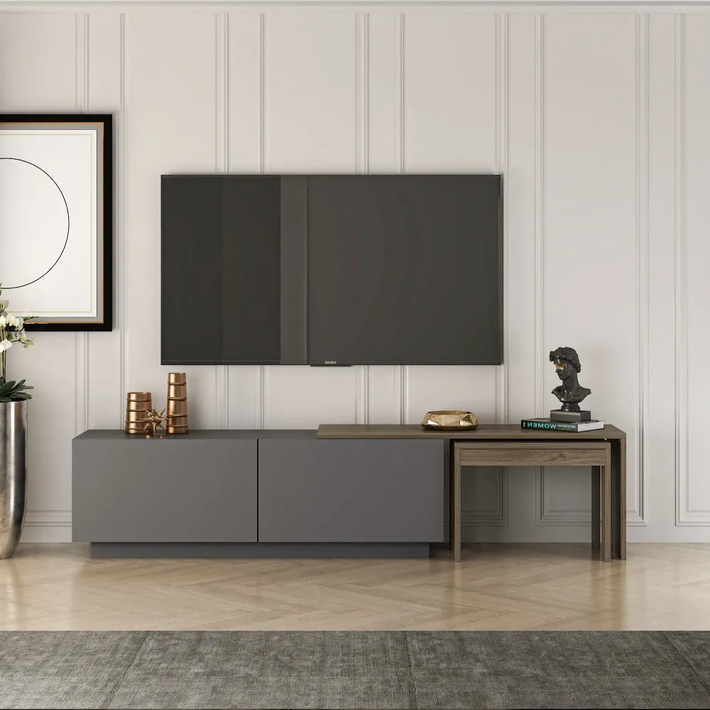TV polica Oslo Anthracite Walnut