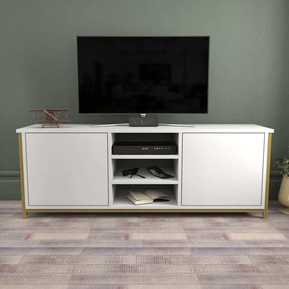 TV polica Otis Gold White