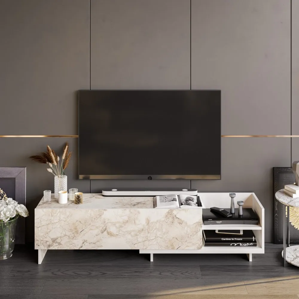 TV polica Parion White