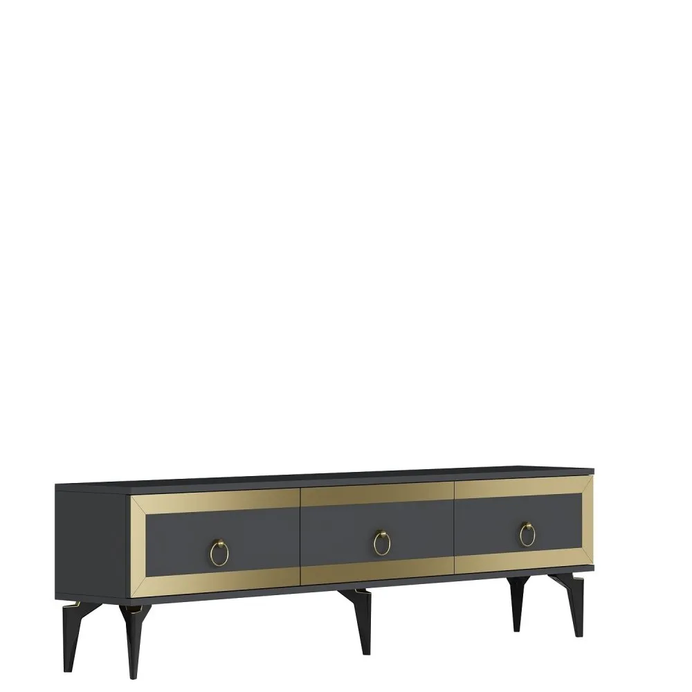 TV polica Ponny Anthracite Gold