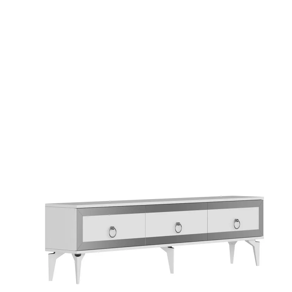 TV polica Ponny White Silver