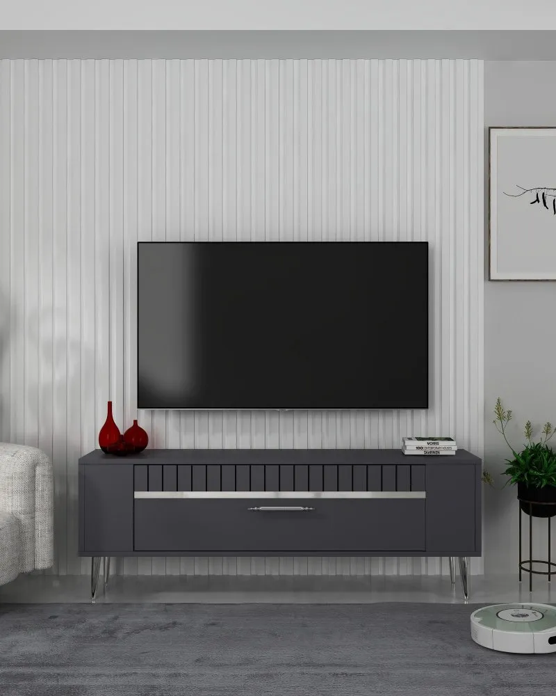 TV polica Retrolp1 Anthracite Silver