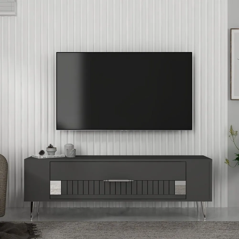 TV polica Retrolp4 Anthracite Silver