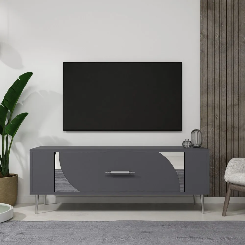 TV polica Retrop2 Anthracite Silver